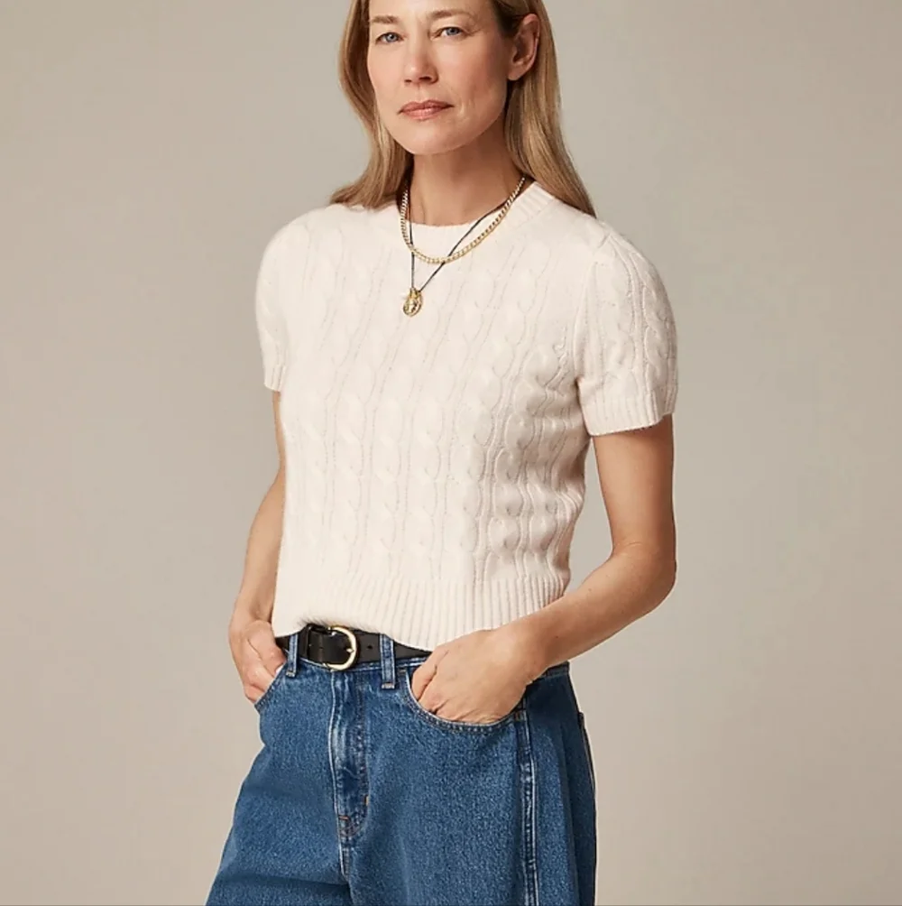 J crew heather grey Cashmere cable-knit Size Xs. New - Picture 1 of 6